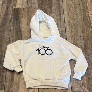 Disney Kids White Hoodie with Black Logo